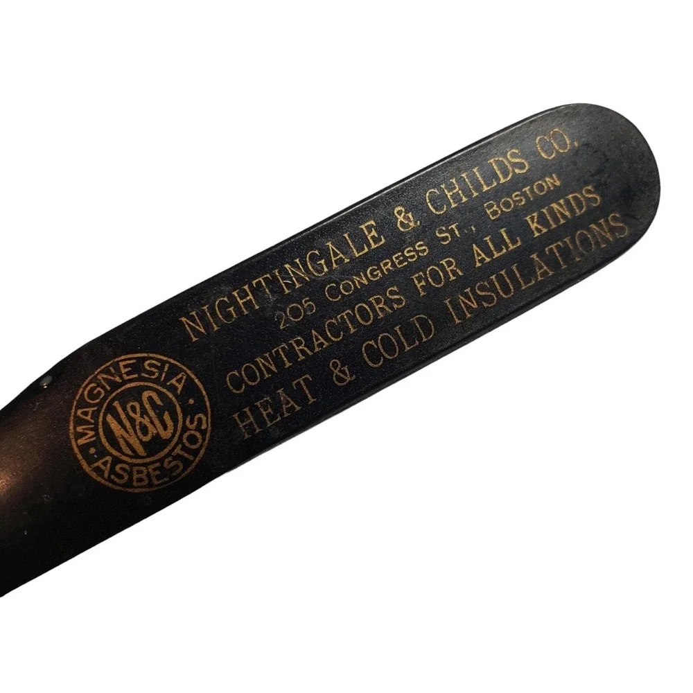 Vtg Celluloid Letter Opener NIGHTINGALE‎ & CHILDS Heat & Cold Insulations Boston